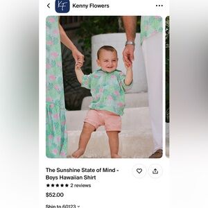 Worn 1x Kenny flowers kids button up boys sunshine state of mind print